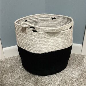 Two-Tone Black and White Storage Basket